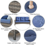 HUMMUH Patio Furniture 5 Pieces Outdoor Furniture Set Wicker Outdoor Sectional Couch with Patio Swivel Rocking Chairs,Ottomans for Patio HUMMUH