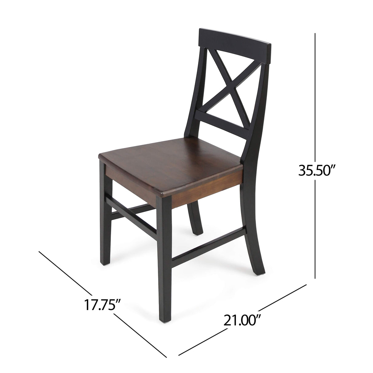 Christopher Knight Home Roshan Farmhouse Acacia Wood Dining Chairs, Black / Walnut Christopher Knight Home
