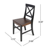 Christopher Knight Home Roshan Farmhouse Acacia Wood Dining Chairs, Black / Walnut Christopher Knight Home