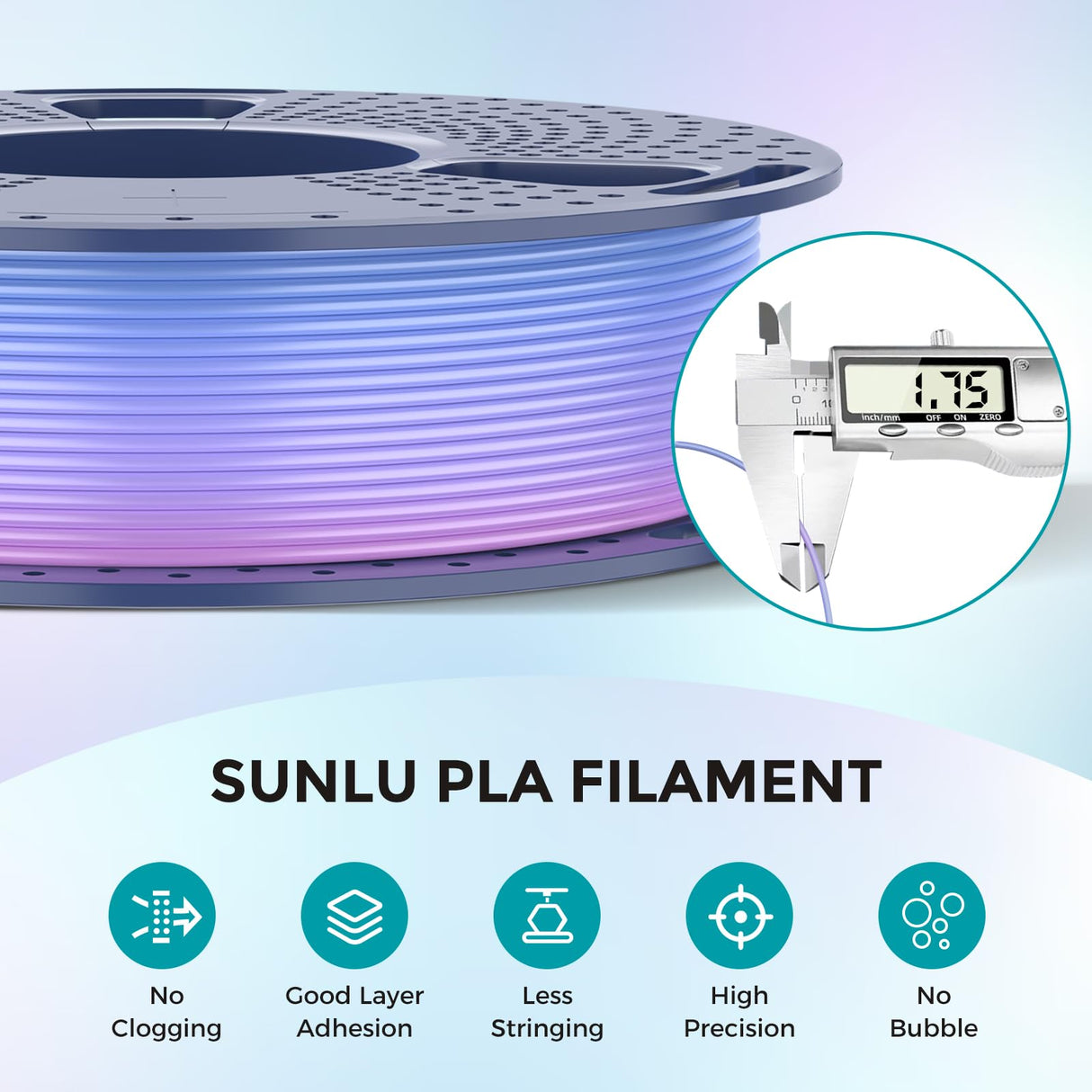 250g Rainbow PLA Filament 1.75mm Bundle, SUNLU 3D Printer Filament Neatly Wound, Fast Color Change Each 8 Meters, 250g Spool, 4 Rolls, Rainbow 01-04 YOOPAI