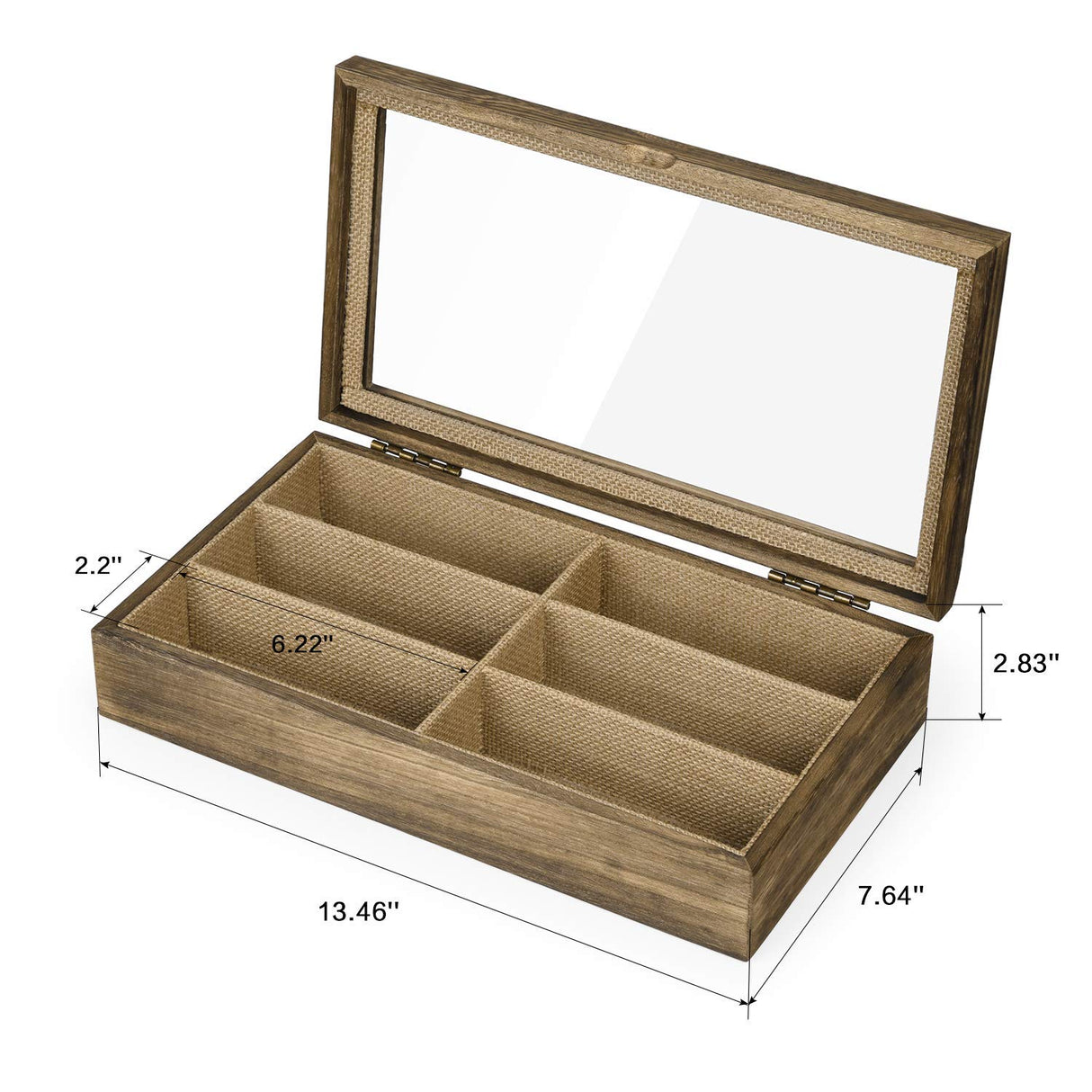 SRIWATANA Sunglasses Organizer Box, 6 Slot Eyeglasses Display Case Storage for Women Men, Gifts for Loved One, Carbonized Black SRIWATANA