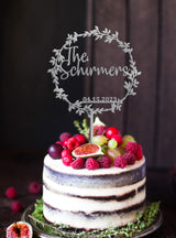 Mr and Mrs Cake Topper for wedding, Last name and date topper, Personalized cake topper, rustic toppers for cake, Wooden Bride & Groom Mr Mrs Heart Customized Wedding topper WoodArtSupply