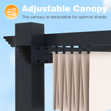 MUPATER 10' X 13' Outdoor Pergola, Aluminum Pergola Patio with Weather-Resistant Canopy, Retractable Pergola for Backyard Deck Garden, Cream White MUPATER