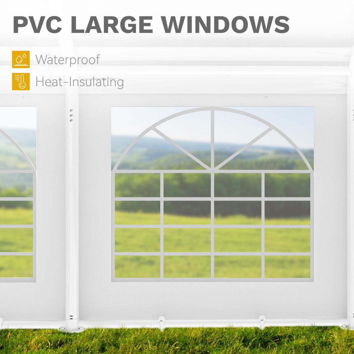 DWVO 40x20FT Heavy Duty Party Tent Outdoor Large Wedding Event Shelters Upgraded Galvanized Canopy with White Roof Removable Sidewalls, White DWVO