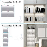 JUSJUBR LED Display Lights Cold White, Strip Light Bars for Display Case with Memory Function, 4x12inch Bookshelf Lighting, LED Cabinet Lights for Shelf Showcase Bookshelf Kitchen Workbench JUSJUBR
