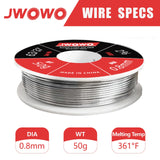 Rosin Core Solder Wire for Electrical Soldering(0.8mm/50g),By JWOWO JWOWO