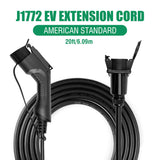 32A 20 Feet EV Charger Extension Cord for J1772 Electric Vehicle Charging Stations Black LEFANEV