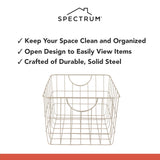 Spectrum Utility Wire Baskets for Organizing - Sturdy Steel Metal Basket Storage Organizer Bin with Handle - Open Wire Storage Baskets for Kitchen Pantry, Cabinets, Closet & Garage Shelves Spectrum Diversified