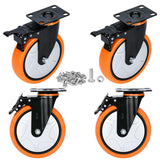 6 inch Heavy Duty Casters Load 2800lbs,Perfect Design Structure in Lockable Bearing Caster Wheels with Brakes,Swivel Casters for Furniture and Workbench,Set of 4 (Free Screws) Moogiitools