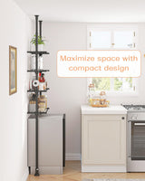 ALLZONE Adjustable Over The Toilet Storage Shelf, 4-Tier Ample Over Toilet Bathroom Organizer and Storage,Tension Mounted Above Toilet Storage Cabinet for Versatility, Fits 64-113 Inch Heights, Black ALLZONE