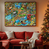 Jigsaw Puzzles for Adults, 2 Pack 1000 Pieces Ocean Park Dinosaur Park Puzzle, Cartoon Painting Challenging Puzzles for Family Activity Game Nights Gifts Fidget Stress Relief RECHIATO