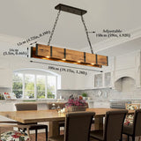 GUINGFBFIO Rustic Chandelier Farmhouse, Dining Room Light Fixtures Over Table with 4X3W LED Downlight, Wood Beam Light Fixture for Kitchen Island Bar Pool Table GUINGFBFIO