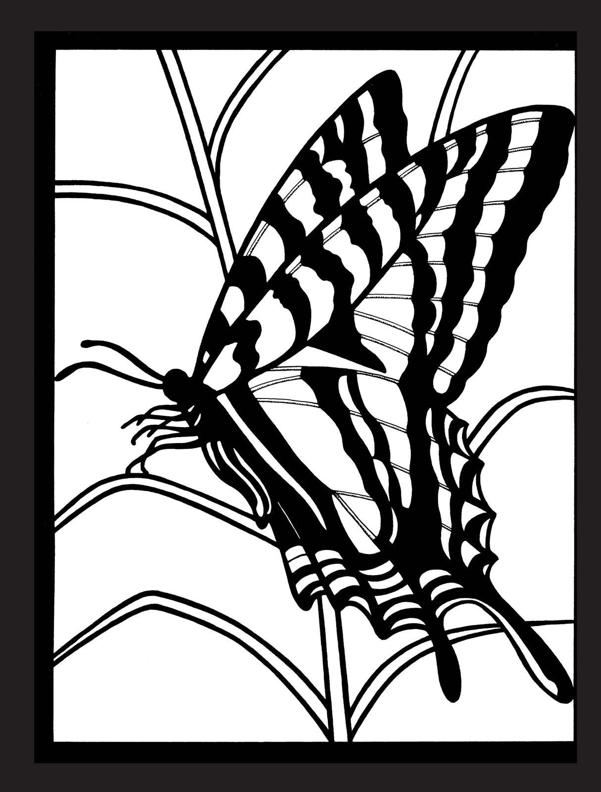 Beautiful Butterflies Stained Glass Coloring Book Dover Publications