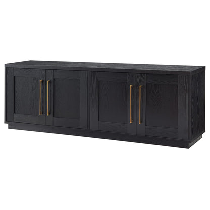 Henn&Hart Tillman Rectangular TV Stand for TV's up to 80" in Black Grain