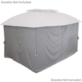 Sunnydaze 10-Foot x 13-Foot Gazebo 4-Piece Polyester Sidewall Set - Outdoor 125 Inches Wide x 77 Inches Tall Polyester Fabric Gazebo Curtains Only - Replacement Sidewalls - Gray Sunnydaze