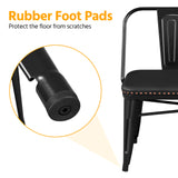 Yaheetech Farmhouse Dining Bench Industrial Metal Bench with Upholstered Seat with and Removable Backrest for Entryway, Garden, Backyard, Black Yaheetech