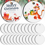 Billbotk 25 Pieces Sublimation Ornament Blanks, 3.15" Round Blank Sublimation Ornaments Sublimation Christmas Ornament Blanks for Christmas Tree Décor, DIY Handmade Crafts(3.15 inches) Billbotk