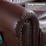 ANJ Large Power Lift Recliner Chairs with Massage and Heat, Faux Leather Electric Lift Chairs for Elderly People, Recliners for Big and Tall Man, Single Lounge Sofa with USB Port (Red Brown) ANJ