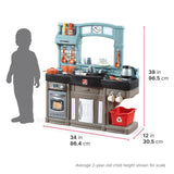 Step2 Best Chefs Kids Kitchen Playset, Indoor/Outdoor Kitchenette, Interactive Play with Lights and Sounds, Made of Durable Plastic, Includes 25 Piece Toy Accessories, For Toddlers 2+ Years Old Step2