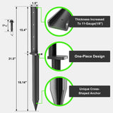 One-Piece Thicker Fence Post Repair Anchor Kit, Heavy Duty Steel Fence Post Anchor Ground Spike for Repairing Tilted Broken Wooden Fence Post (2 Pack/Black) Nessxa