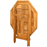 Outsunny 39" Acacia Wood Outdoor Dining Table, Octagon Patio Table with Umbrella Hole, Teak Outsunny