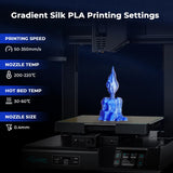 AMOLEN Silk PLA 3D Printer Filament, Dual Color Blue Silver PLA 1.75mm, Shiny Color Change Filament 3D Printing PLA Filament for Most FDM 3D Printer, 1kg Spool(2.2lbs) AMOLEN