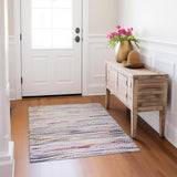 COTTON CRAFT Cotton Chindi Rag Rug - 2 Pack - Boho Farmhouse Rustic Area Accent Throw Rug - Handwoven Reversible Natural Recycled Yarn - Living Room Den Study Home Décor Gift -20 x 32 in - Multi Color COTTON CRAFT