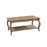 Alaterre Furniture Austerity 42-Inch Rustic Coffee Table with Open Shelf, Curved Legs, and Scalloped Edge - Easy Assembly Reclaimed Wood Living Room Table - Farmhouse Furniture (Driftwood Finish) Alaterre Furniture