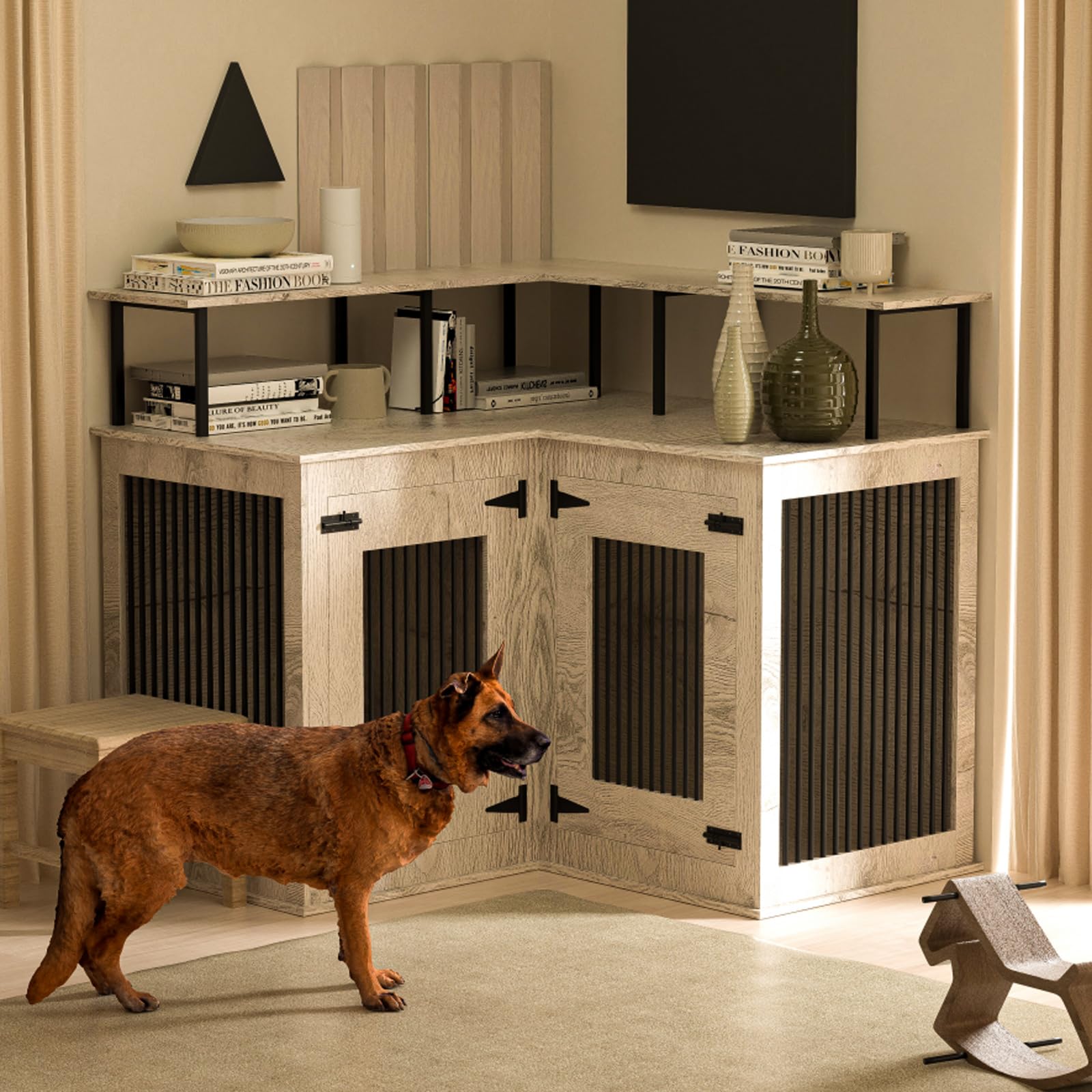 Corner dog crate furniture hotsell