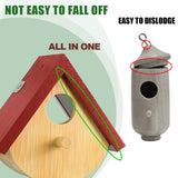 2 Pack Hummingbird House, Window View Wooden Bird Houses for Outside Hummingbird Houses for Nesting, Hanging Chickadee House for Indoor Outdoor with Hemp Ropes DFANG