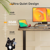 JOY worker Small Electric Standing Desk, 35" x 20" Whole Piece Height Adjustable Desk with Memory Controller, Grey Sit to Stand Desk Workstation for Home Office, Rustic JOY worker