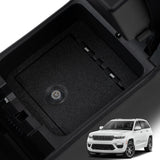 KEREN Center Console Gun Safe - Console Gun Vault Compatible with Jeep Grand Cherokee 2022-2025, Armrest Lock Box with triple lock KEREN
