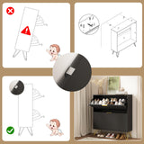 NOVAMAISON Shoe Cabinet with 2 Flip Drawers, Fluted Black Shoe Storage Cabinets, Hidden Shoe Cabinet Storage for Entryway Slim, Modern Freestanding Shoe Rack Organizer, Black NOVAMAISON
