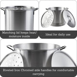 IMUSA Aluminum Steamer Dual Piece Set, 28Qt and 10Qt, Silver Imusa