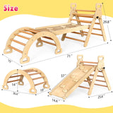 Xickboke Pikler Triangle Set Montessori Play Gym Climbing Toys for Toddlers 1-3 Inside Wooden Baby Play Gym Toddler Slides Indoor and Outdoor Play Xickboke