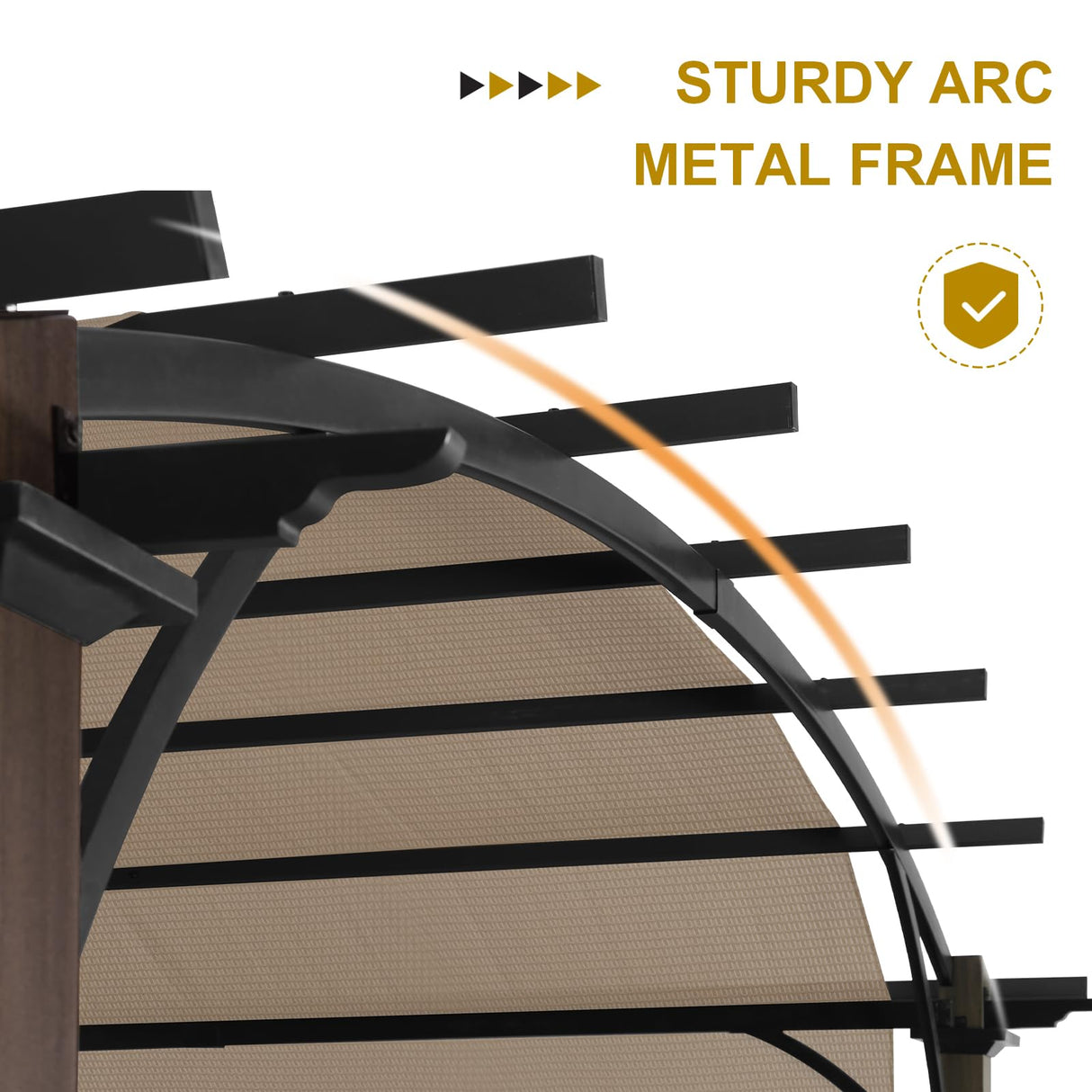 COOS BAY Outdoor Patio Pergola 11.4x11.4 ft with Retractable Textilene Canopy Top, Metal Frame Sun Shade for Backyard, Garden, Porch and Deck, Beige COOS BAY