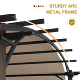 COOS BAY Outdoor Patio Pergola 11.4x11.4 ft with Retractable Textilene Canopy Top, Metal Frame Sun Shade for Backyard, Garden, Porch and Deck, Beige COOS BAY