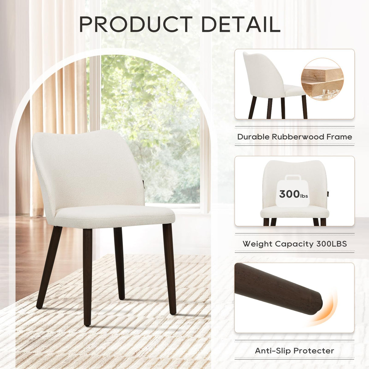 COLAMY 5-Piece Extendable Dining Table Set for 4, 36" Kitchen Round Wood Table with 4 Retro Dining Room Chairs, Light Brown/Beige COLAMY