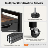 Sweetcrispy Laundry Hamper with 2 Pull-Out Removable Sorter Bags 2 × 13.1Gal (99L) Capacity, Movable Wheels, Freestanding Clothes Basket Organizer in Bathroom, Rustic Brown and Black Sweetcrispy