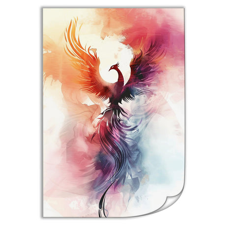 Watercolor Style Phoenix Rising Canvas Wall Art Phoenix Posters Art Prints Pictures Paintings Aesthetic Phoenix Wall Decor for Women Mens Office Bedroom Living Room Unframed 12x18inch(30x45cm) QEOPGNE