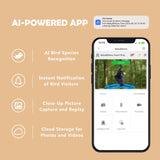 Baba&Nana Smart Bird Feeder with Camera, Solar-Powered Wireless Outdoor Hanging Birdhouse with WiFi, Auto-Capture Hummingbird Live Videos & Motion Activated AI Bird Identifier for Bird Watching (BLUE) Baba&Nana