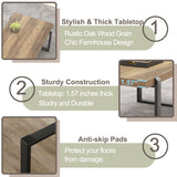 FOLUBAN Coffee Table, Modern Rustic Wood and Metal Center Table, Industrial Cocktail Tea Table for Living Room, Oak, 44 Inch FOLUBAN