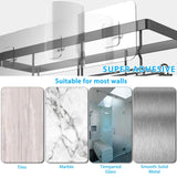 Moforoco 3-Pack Shower Caddy Basket Shelf with Soap Holder, No Drilling Traceless Adhesive Shower Wall Shelves, Rustproof Black Bathroom Shower Storage Organizer Moforoco