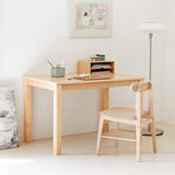 Livinia Cabin 45.3" Wooden Dining Table/Small Rectangular Modern Farmhouse Solid Wood Kitchen Table Desk (Natural) Livinia