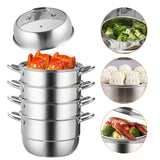 VEVOR Steamer Pot 11.8in/30cm, 5 Tier Steamer Pot for Cooking with 10QT Stock Pot, 3 Vegetable Steamers & 2 Steaming Trays, Food-Grade 304 Stainless Steel Food Steamer Cookware for Gas Electric Stove VEVOR