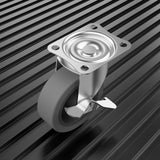 BOSGEOT 3 Inch Caster Wheels, Casters Set of 4, Heavy Duty Casters with Brake, Locking Casters with Rubber Wheels，Plate Swivel Casters Wheels for Furniture Cart and Workbench BOSGEOT