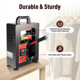 Dodoam 5 Ton Hydraulic Heat Press Machine,110V 900W Dual Plates Heating Presser 2.4 * 4.7 Inch Heat Press Plates Digital Display,with Digital Timer,for PU Pressing Oil Printing Textiles Dodoam