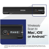 Epson Workforce ES-60W Wireless Portable Sheet-fed Document Scanner for PC and Mac 10.7" x 1.9" x 1.4" Epson