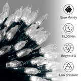 Battery Operated Christmas Lights 2 Pack 18 Feet 50 LED Clear Mini String Lights with 8 Modes Waterproof Tree Lights for Xmas Outdoor Indoor Holiday Party Garden Decor, Pure White Brightown