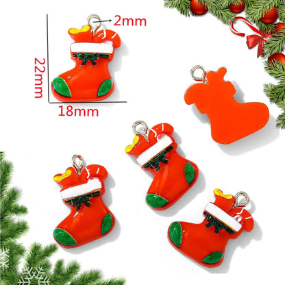 Naler 24PCS Mini Christmas Ornaments, Christmas Tree Decoration Resin Design with Santa Claus, Snowman, Reindeer and More Ornaments for Christmas Decoration New Year